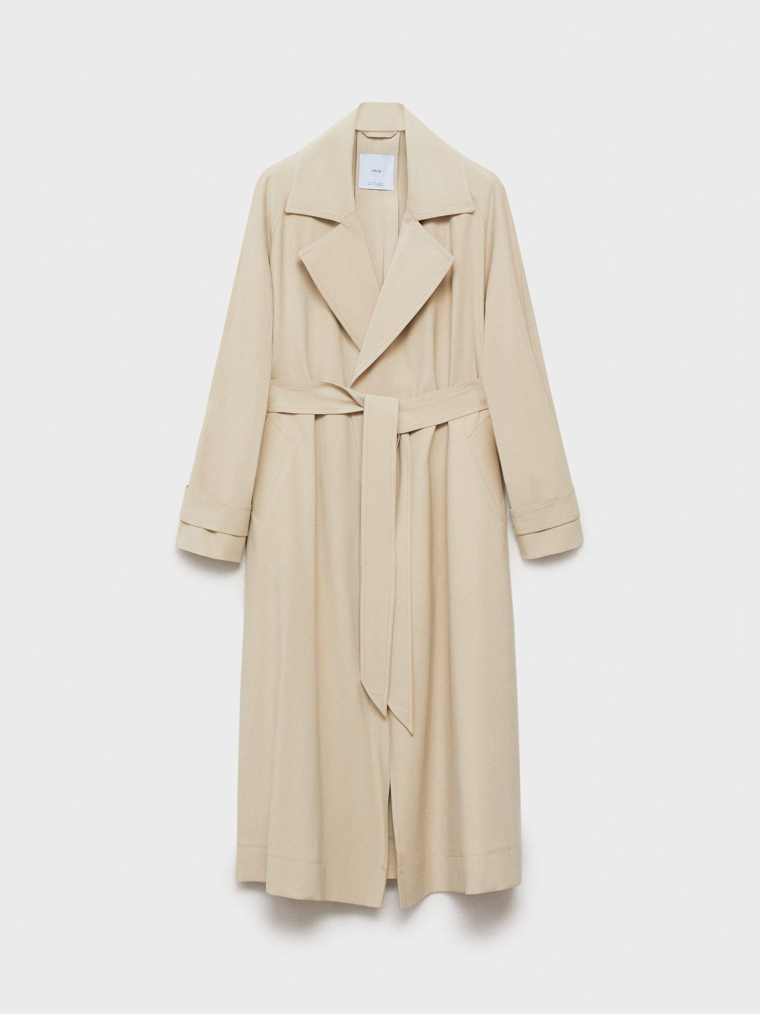 Product image 3 of 9, which shows Mango Taxi Belted Trench Coat, Beige, XS
