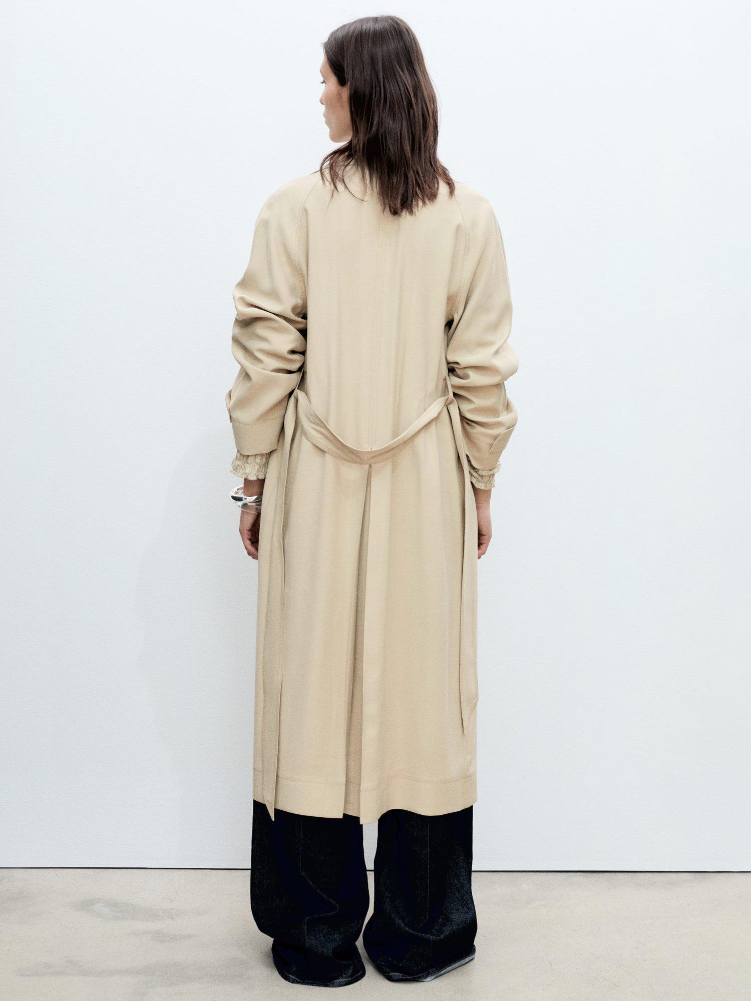 Product image 4 of 9, which shows Mango Taxi Belted Trench Coat, Beige, XS