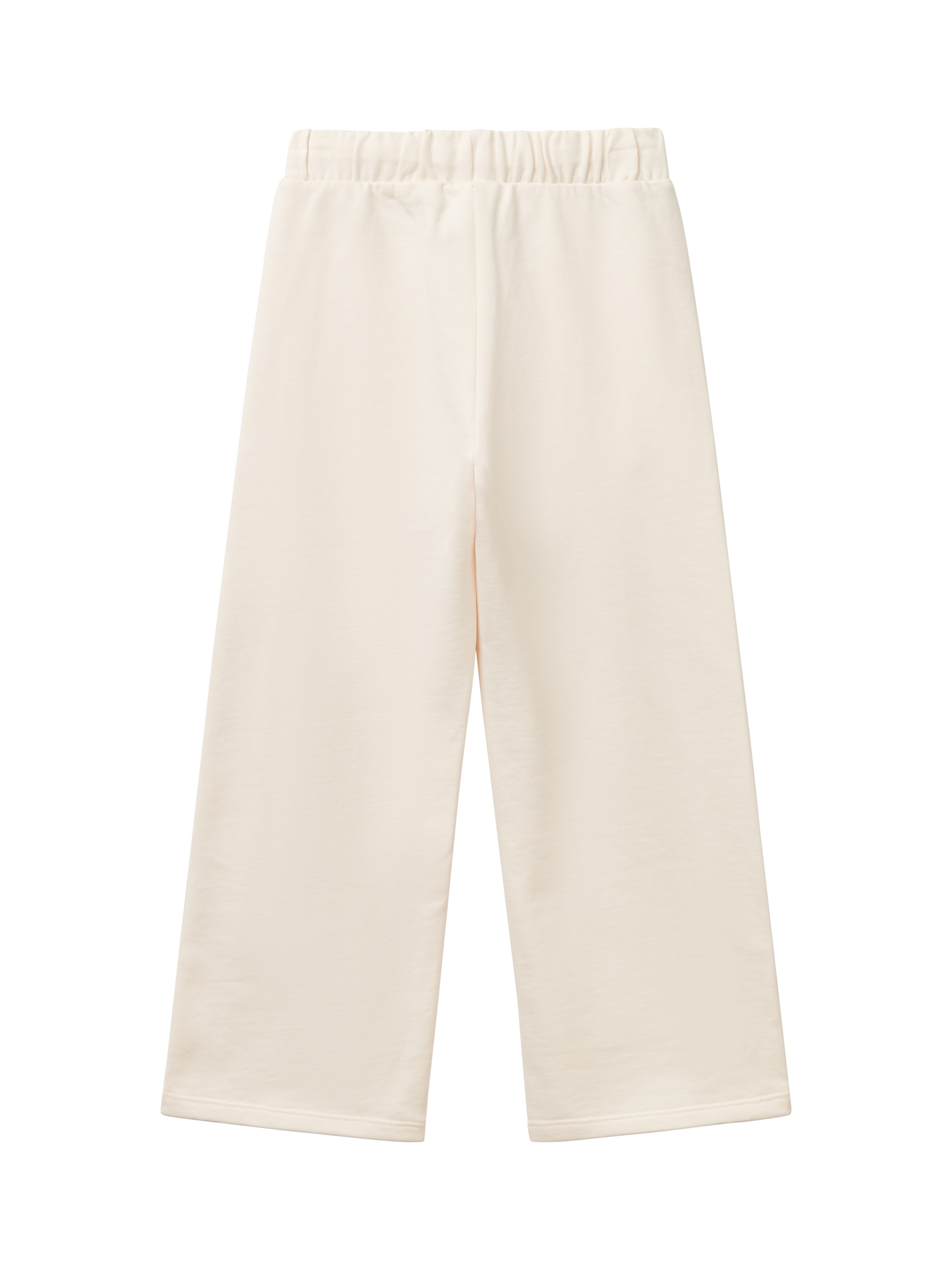 Product image 2 of 3, which shows Benetton Kids' Fleece Wide Leg Joggers, White Cream, 10-11 years