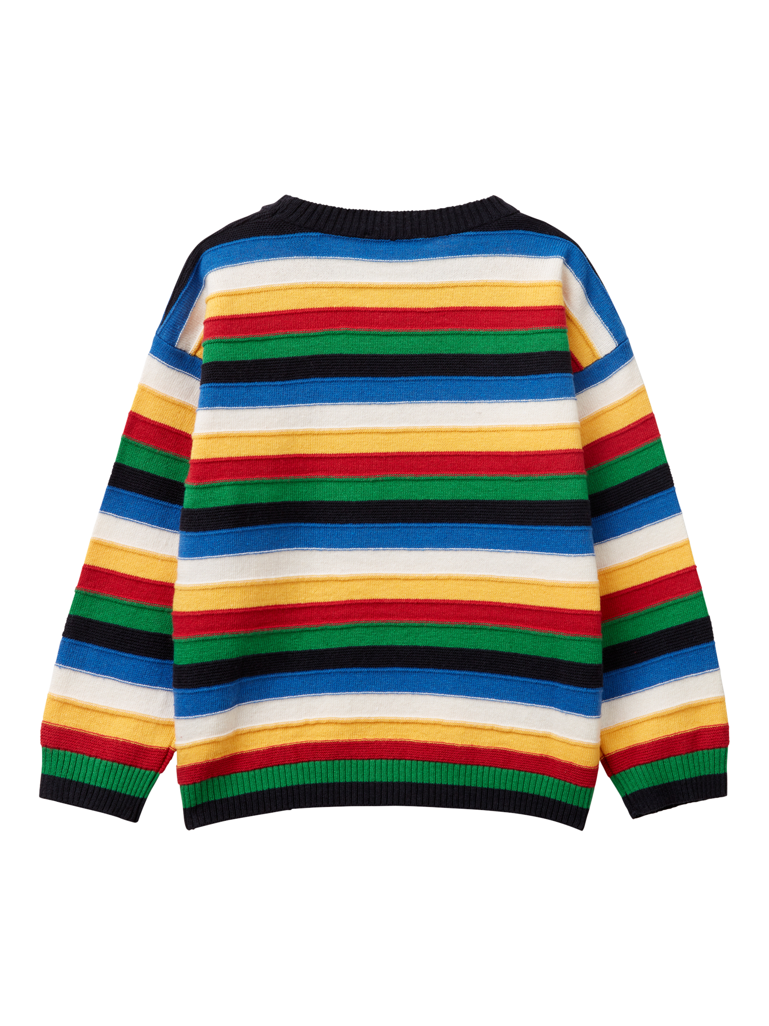 Product image 2 of 3, which shows Benetton Kids' Stripe Knit Jumper, Multicolor, 5-6 years