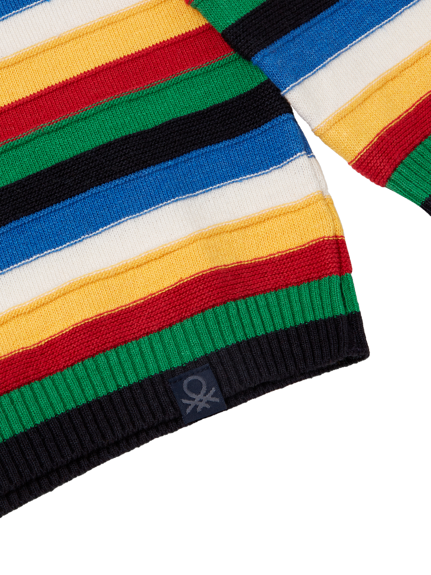 Product image 3 of 3, which shows Benetton Kids' Stripe Knit Jumper, Multicolor, 5-6 years