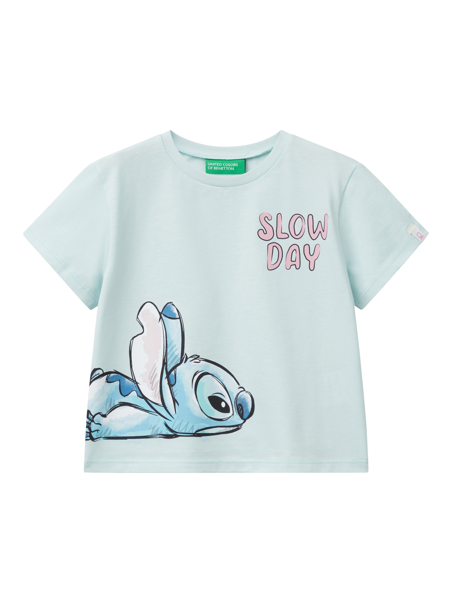 Benetton Kids' Stitch Slow Day T-Shirt, Aquamarine
