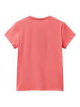 Benetton Kids' Glitter Logo T-Shirt, Cyclamen
