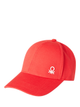 Benetton Kids' Cotton Logo Baseball Cap, Red