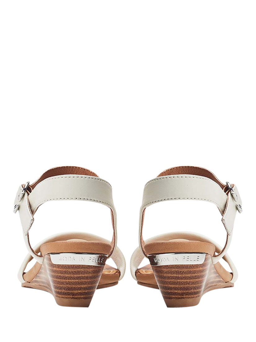 Product image 3 of 4, which shows Moda in Pelle Mayapple Leather Wedge Heel Strappy Sandals, White, 3
