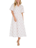 A-VIEW Caisa Heart Wrap Midi Dress, White/Multi