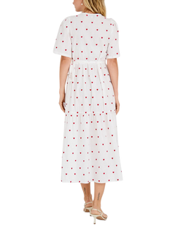 A-VIEW Caisa Heart Wrap Midi Dress, White/Multi - view 2, White/Multi