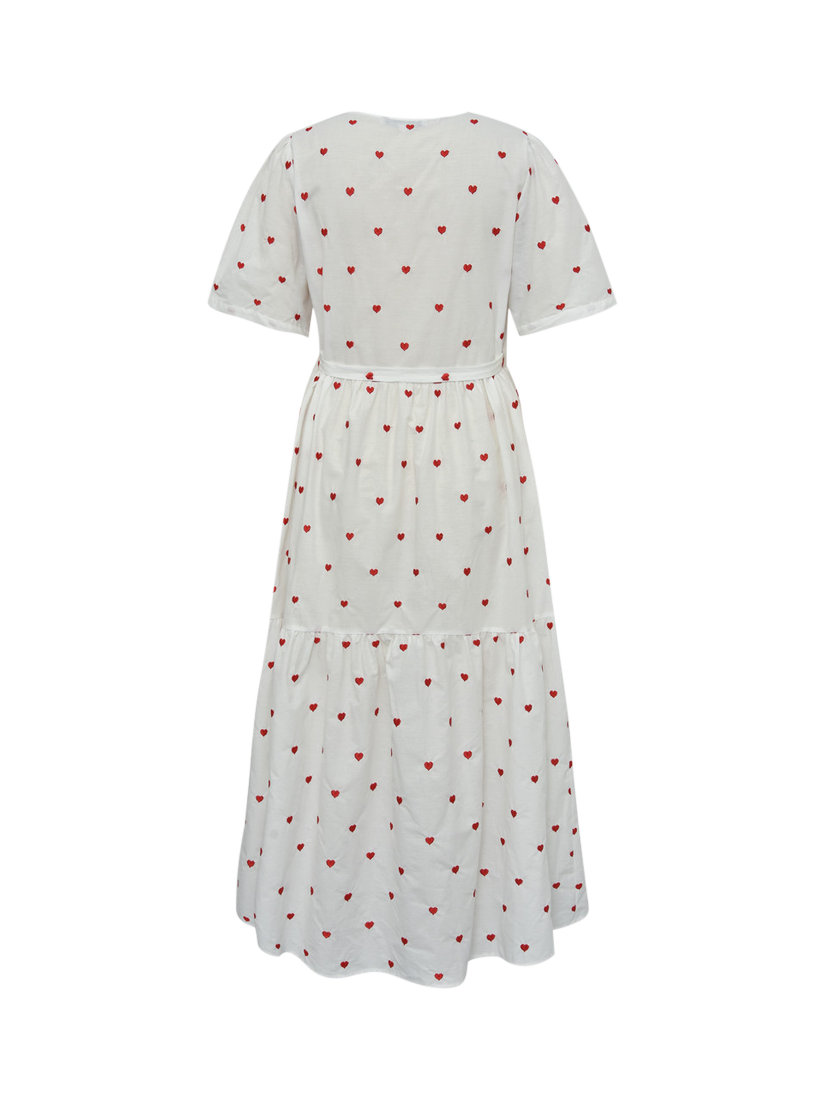 Product image 6 of 6, which shows A-VIEW Caisa Heart Wrap Midi Dress, White/Multi, 10