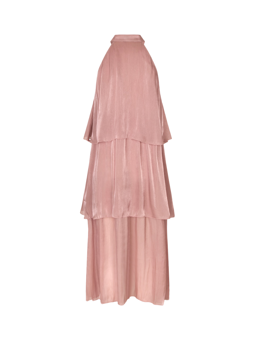 Product image 6 of 6, which shows A-VIEW Demi Halterneck Tiered Midi Dress, Mid Pink, 8