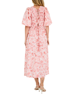 A-VIEW Tabita Floral Midi Dress, Rose/White - view 2, Rose/White