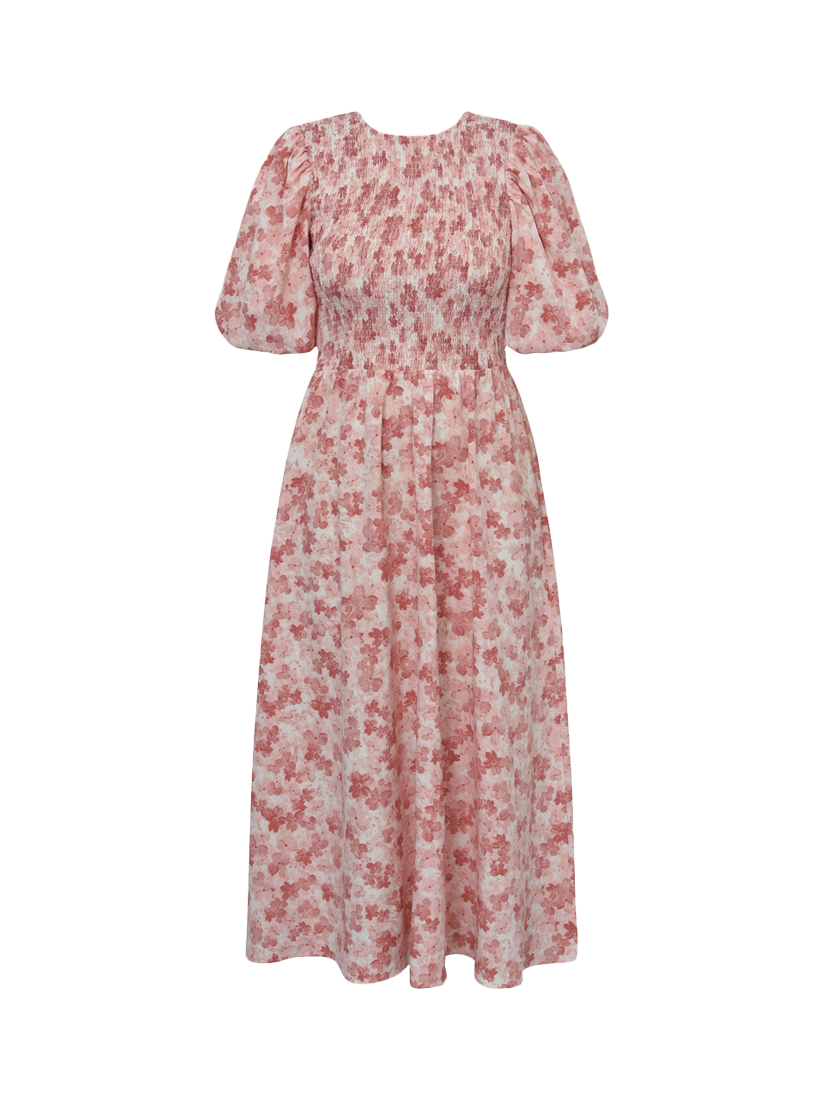 Product image 5 of 6, which shows A-VIEW Tabita Floral Midi Dress, Rose/White, 10