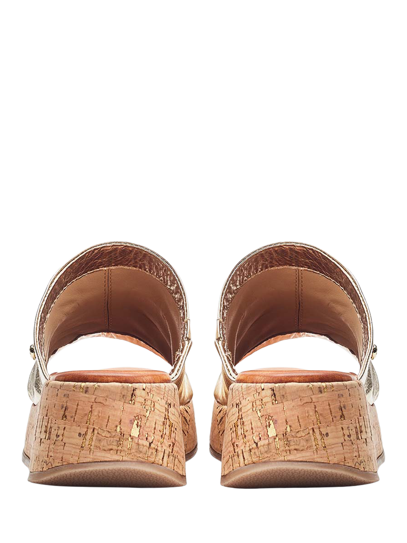 Product image 3 of 4, which shows Moda in Pelle Kalimeres Leather Mule Sandals, Gold, 3