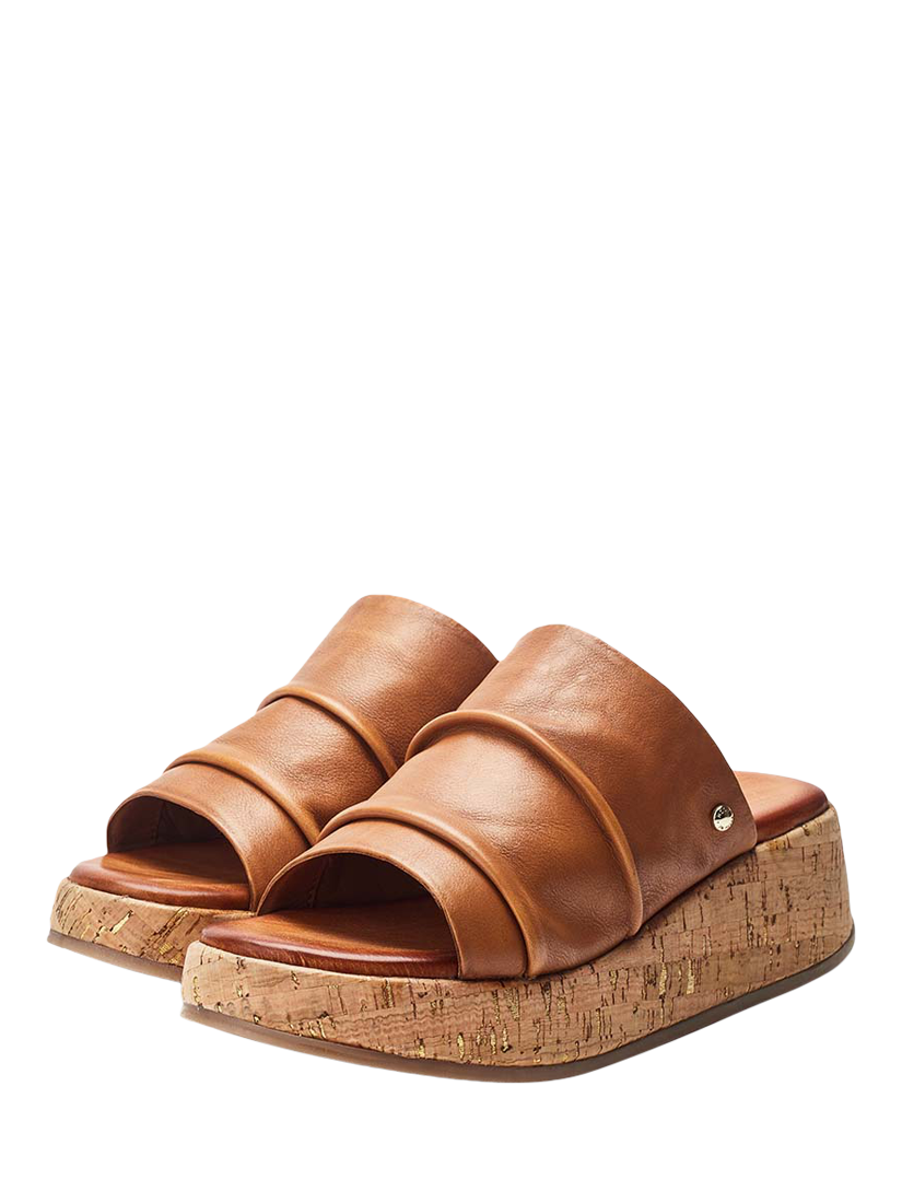 Product image 2 of 4, which shows Moda in Pelle Kalimeres Leather Mule Sandals, Tan, 3