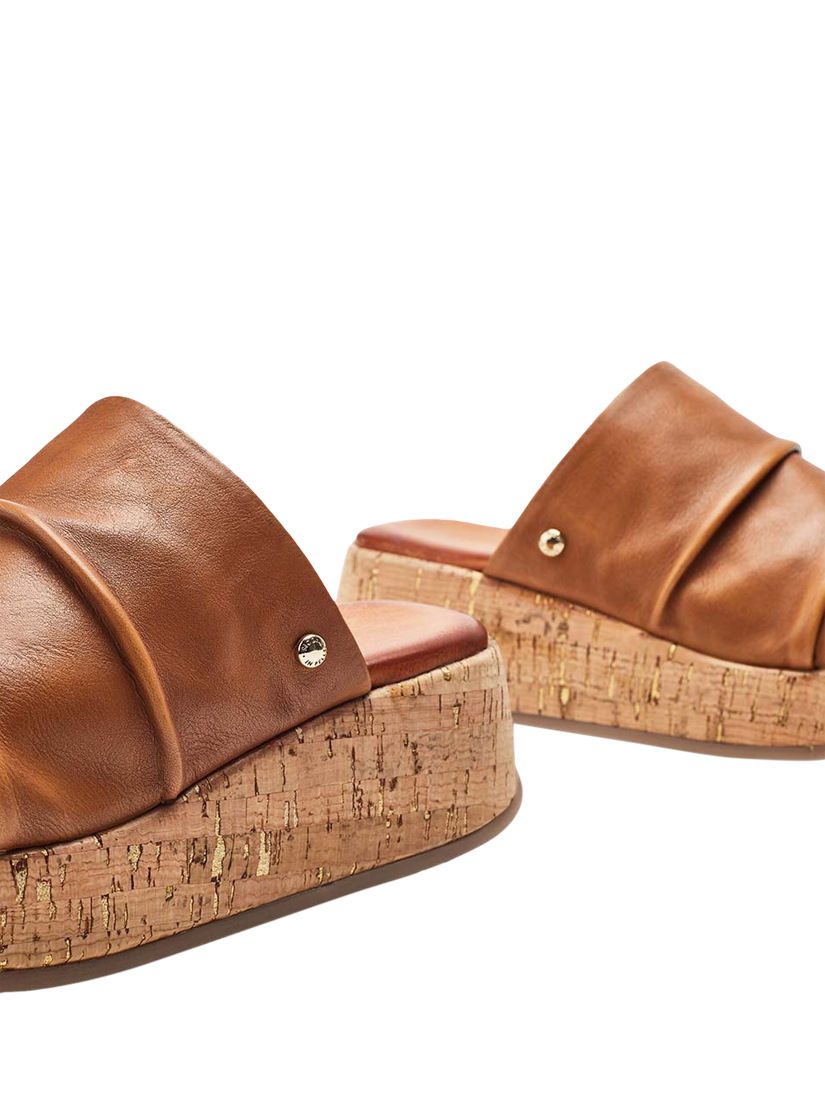 Product image 4 of 4, which shows Moda in Pelle Kalimeres Leather Mule Sandals, Tan, 3