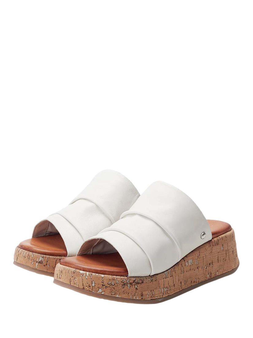 Product image 2 of 4, which shows Moda in Pelle Kalimeres Leather Mule Sandals, White, 4