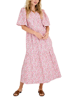 A-VIEW Caisa Ancle Floral Wrap Dress, Pink/Multi, Pink/Multi