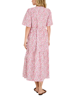 A-VIEW Caisa Ancle Floral Wrap Dress, Pink/Multi - view 2, Pink/Multi