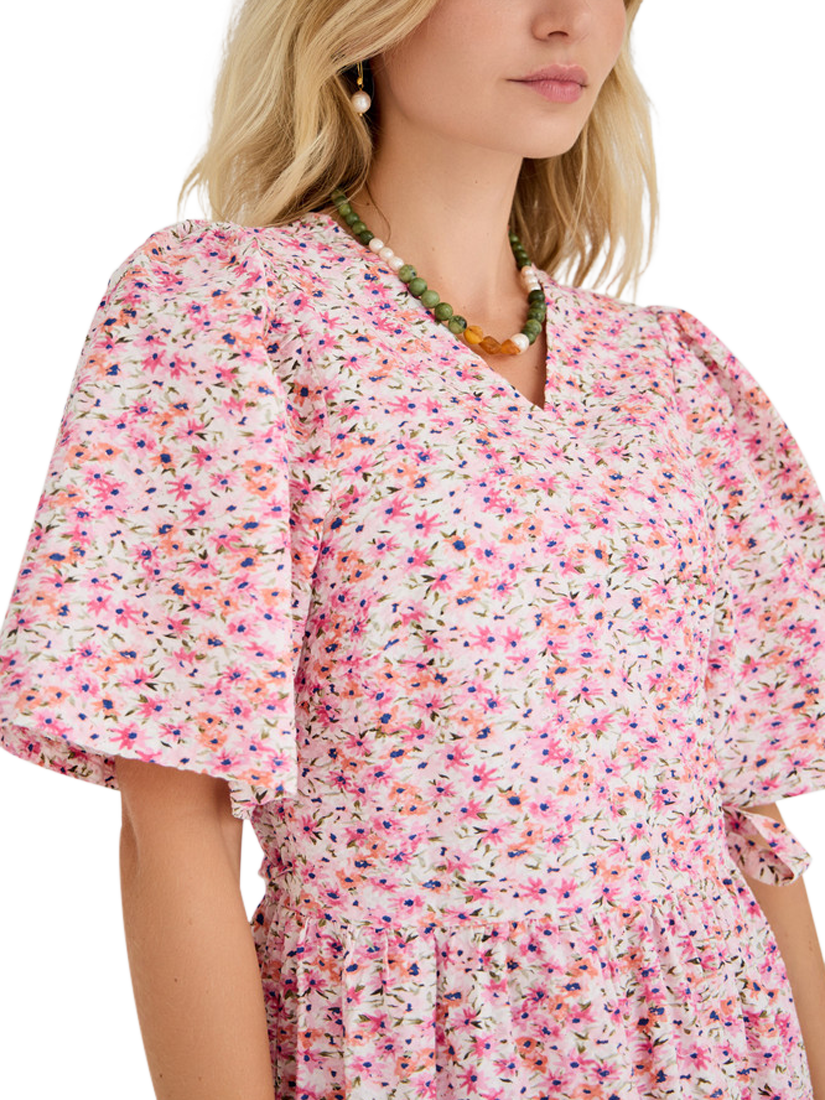Product image 3 of 5, which shows A-VIEW Caisa Ancle Floral Wrap Dress, Pink/Multi, 8