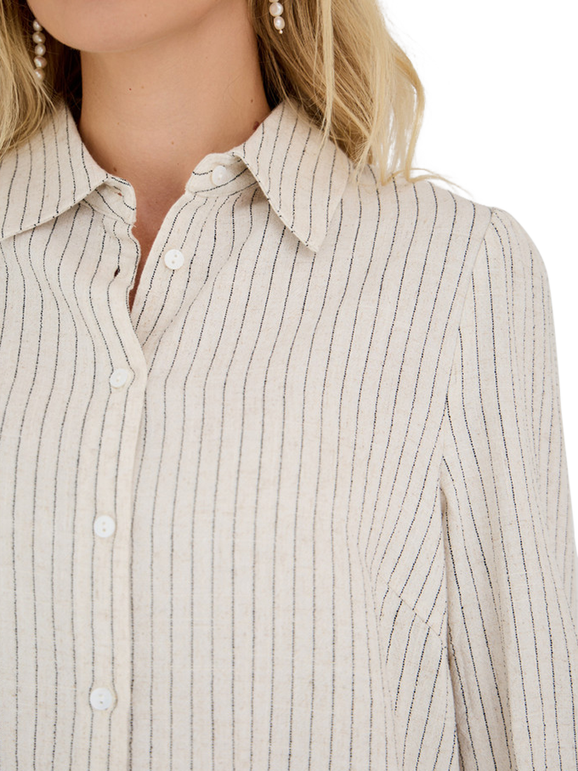 Product image 4 of 6, which shows A-VIEW Martha Stripe Shirt, Sand/Black, 8