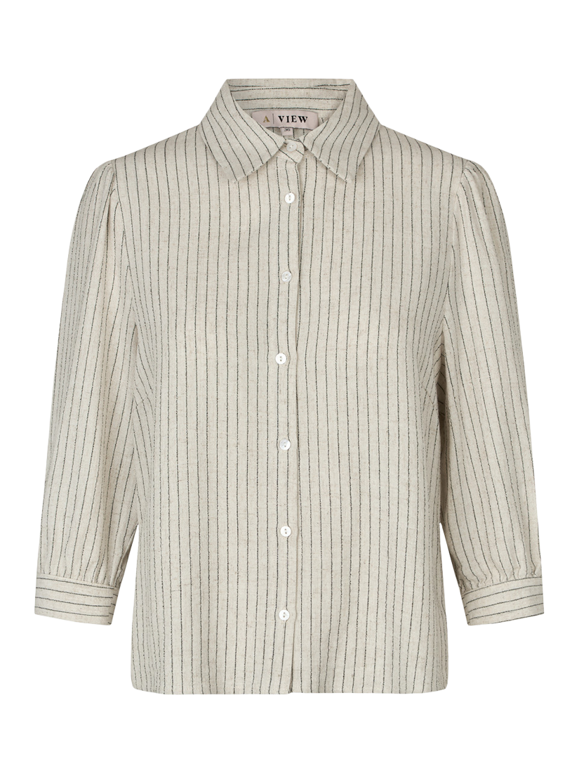 Product image 5 of 6, which shows A-VIEW Martha Stripe Shirt, Sand/Black, 8