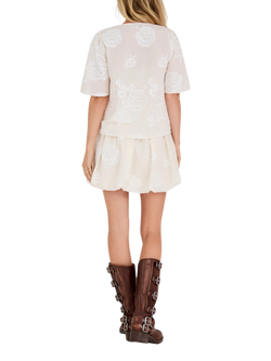 A-VIEW Rosamarie Floral Tie Front Top, Light Sand - view 2, Light Sand