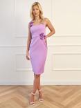 Chi Chi London Rosette Flower Applique Midi Dress, Lilac