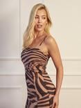 Chi Chi London Zebra Print Maxi Dress, Multi