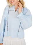 A-VIEW Agnete Ruffle Blouse, Light Blue