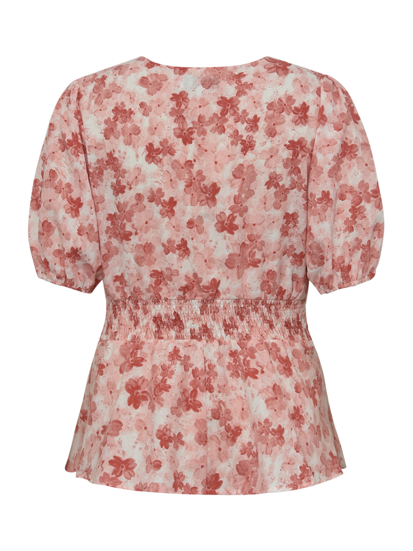 Product image 6 of 6, which shows A-VIEW Lassie Floral Puff Sleeve Top, Rose/White, 10