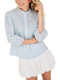 A-VIEW Kate Floral 3/4 Sleeve Shirt, Light Blue/Multi