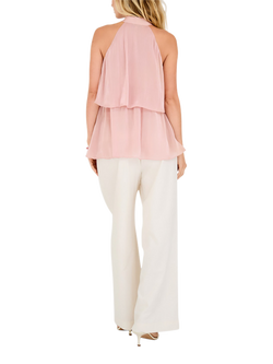 A-VIEW Demi Halterneck Tiered Top, Mid Pink - view 2, Mid Pink