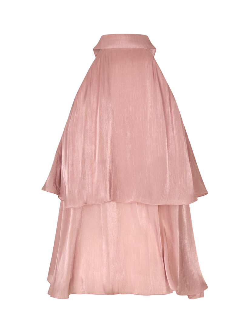 Product image 4 of 4, which shows A-VIEW Demi Halterneck Tiered Top, Mid Pink, 8
