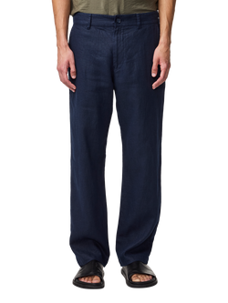 NN.07 Aden Regular Fit Linen Chinos, Navy Blue, Navy Blue