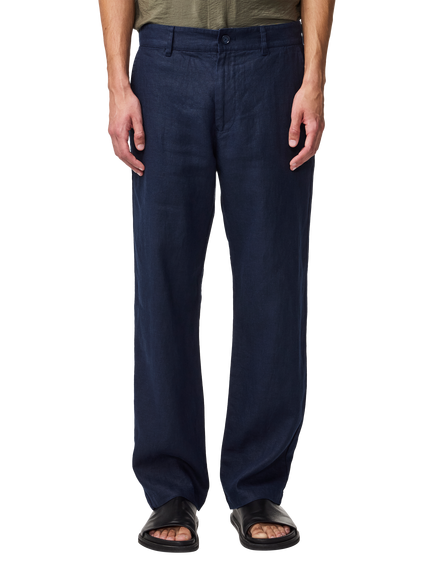 NN.07 Aden Regular Fit Linen Chinos, Navy Blue, Navy Blue
