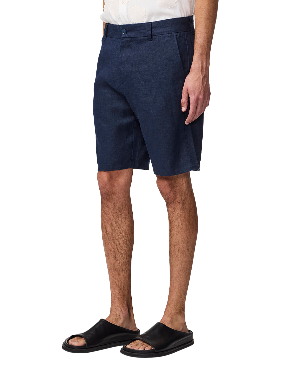 Product image 2 of 7, which shows NN.07 Crown Straight Fit Linen Chino Shorts, Navy Blue, 30R