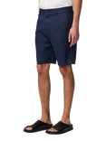 NN.07 Crown Straight Fit Linen Chino Shorts, Navy Blue
