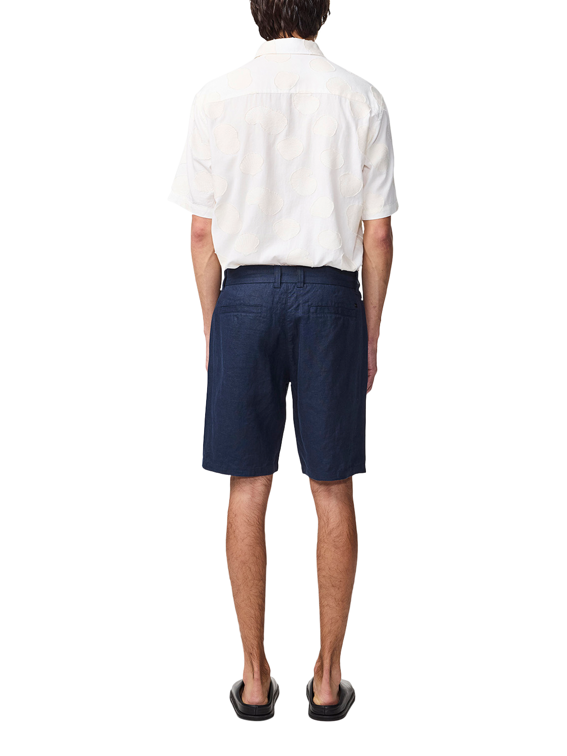 Product image 4 of 7, which shows NN.07 Crown Straight Fit Linen Chino Shorts, Navy Blue, 30R