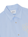 NN.07 Freddy Cotton Regular Fit Stripe Shirt, Blue Stripe