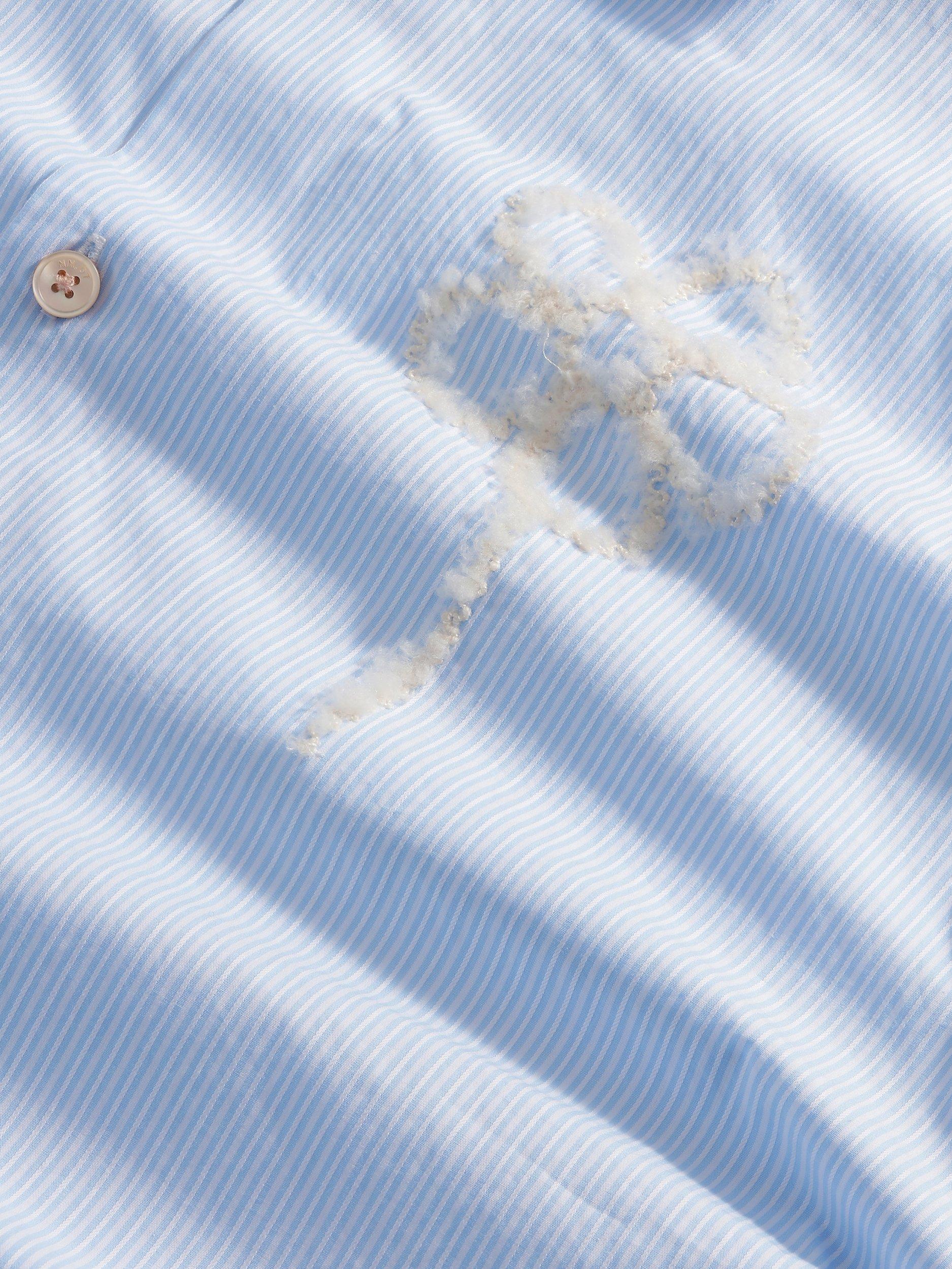 Product image 3 of 3, which shows NN.07 Freddy Cotton Regular Fit Stripe Shirt, Blue Stripe, S