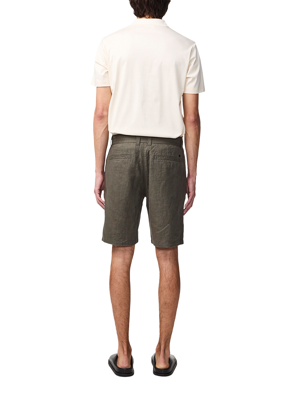 Product image 2 of 5, which shows NN.07 Crown Straight-Fit Linen Chino Shorts, Croc Green, 30R