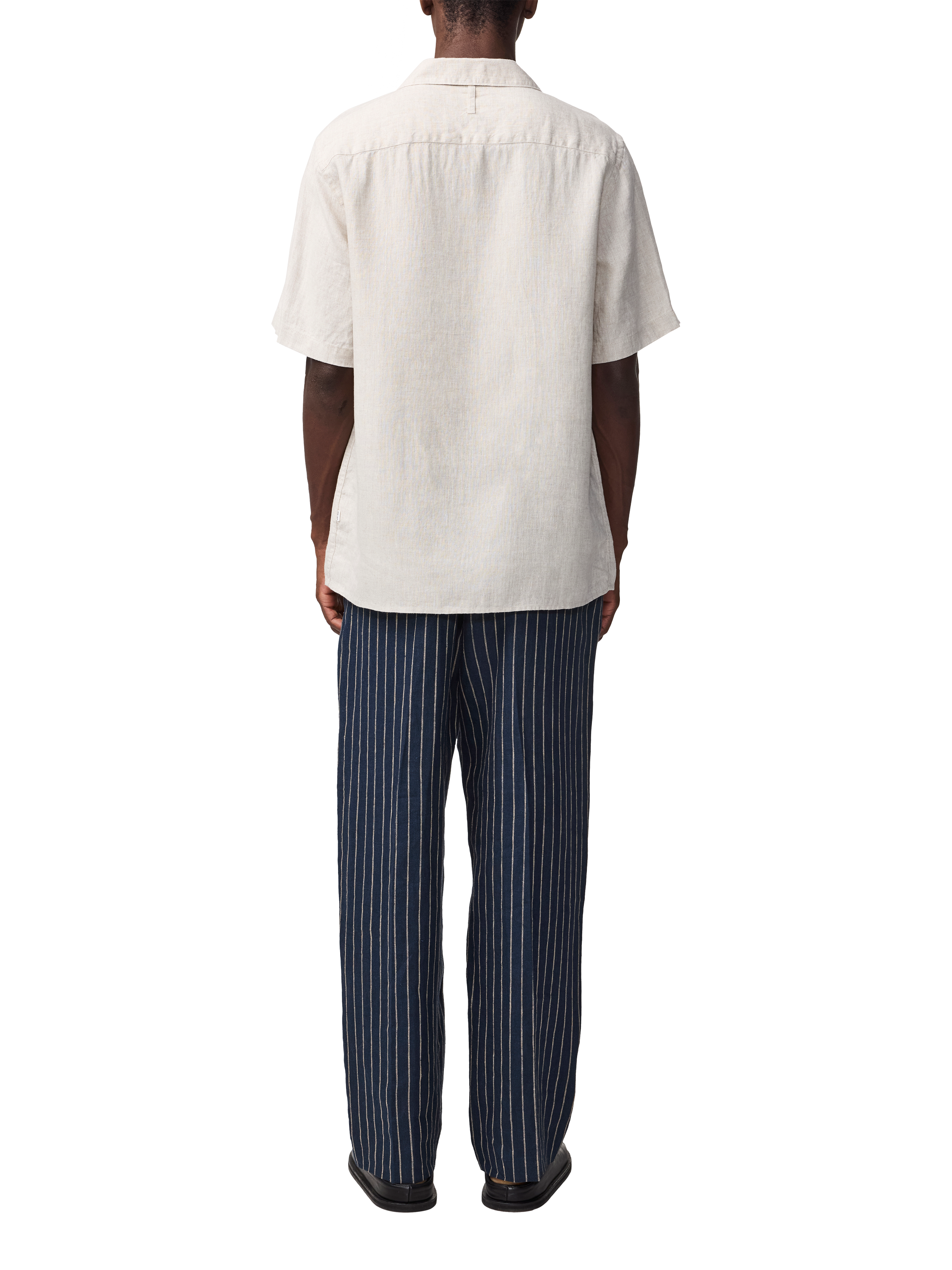 Product image 3 of 5, which shows NN.07 Short Sleeve Linen Shirt, Oat, S