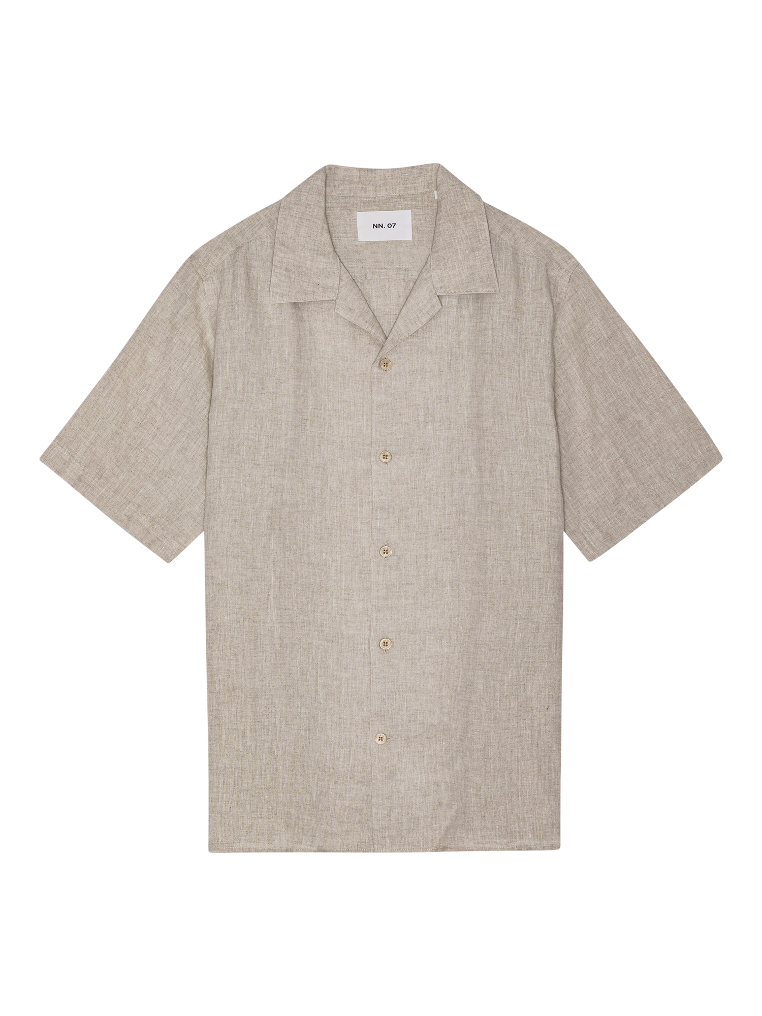 Product image 4 of 5, which shows NN.07 Short Sleeve Linen Shirt, Oat, S
