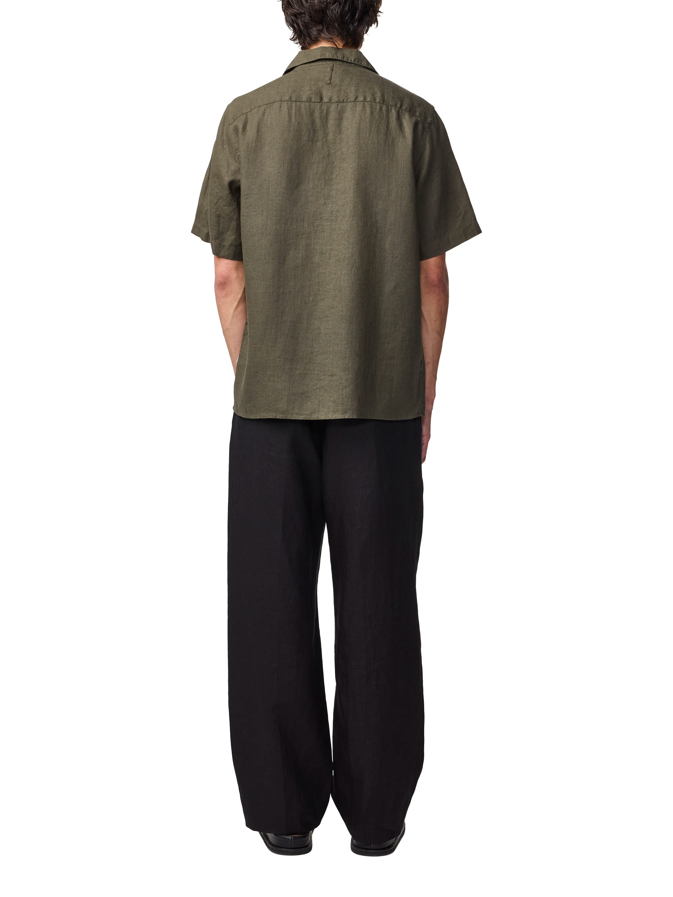 Product image 5 of 5, which shows NN.07 Short Sleeve Linen Shirt, Croc Green, S