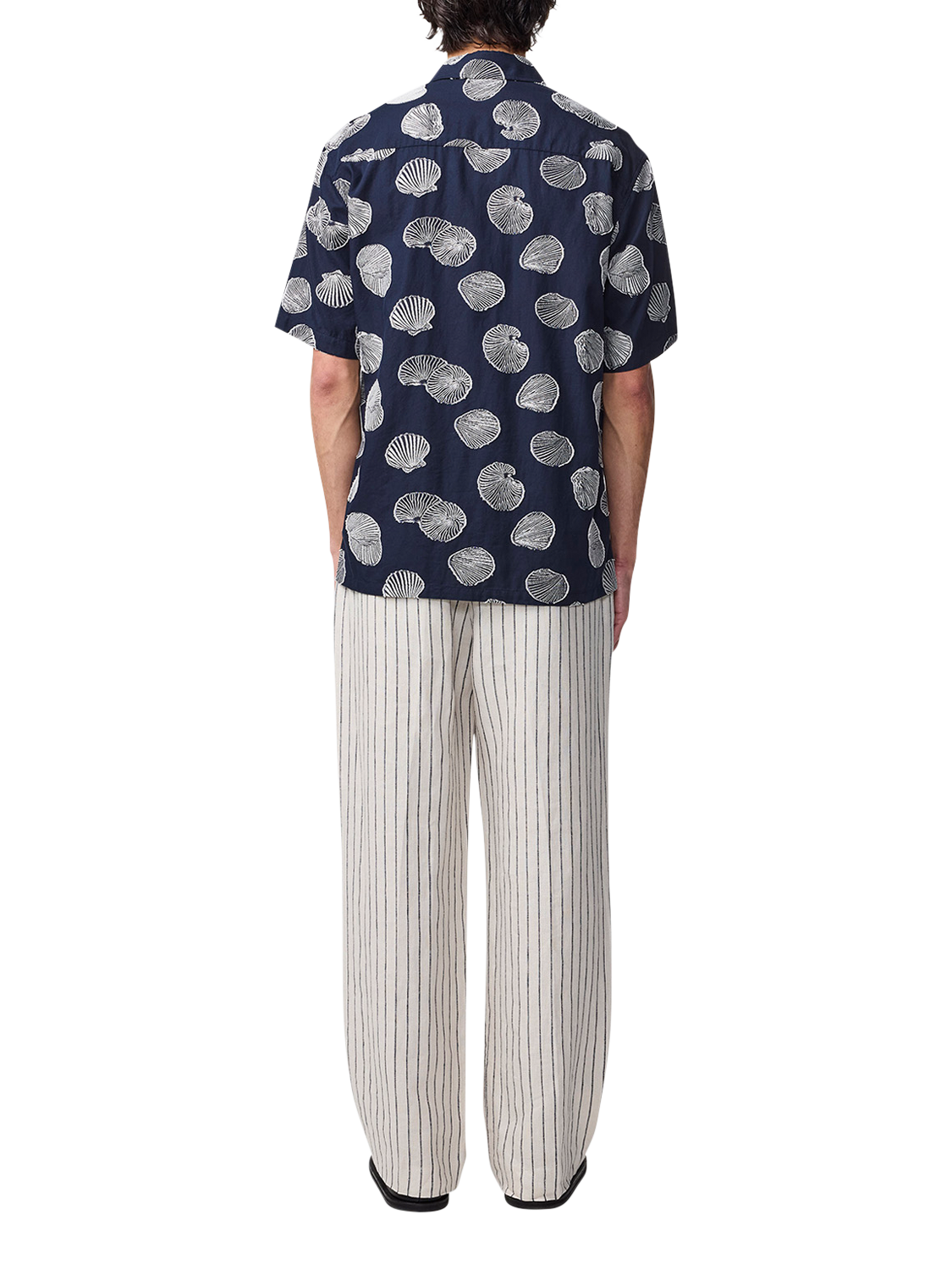 Product image 3 of 5, which shows NN.07 Freddy Cotton Regular Fit Shell Print Shirt, Navy Blue, S