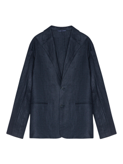 NN.07 Unlined Linen Blazer - view 2, Navy Blue