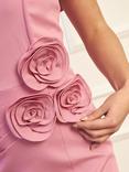 Chi Chi London Off Shoulder Rosette Dress, Pink