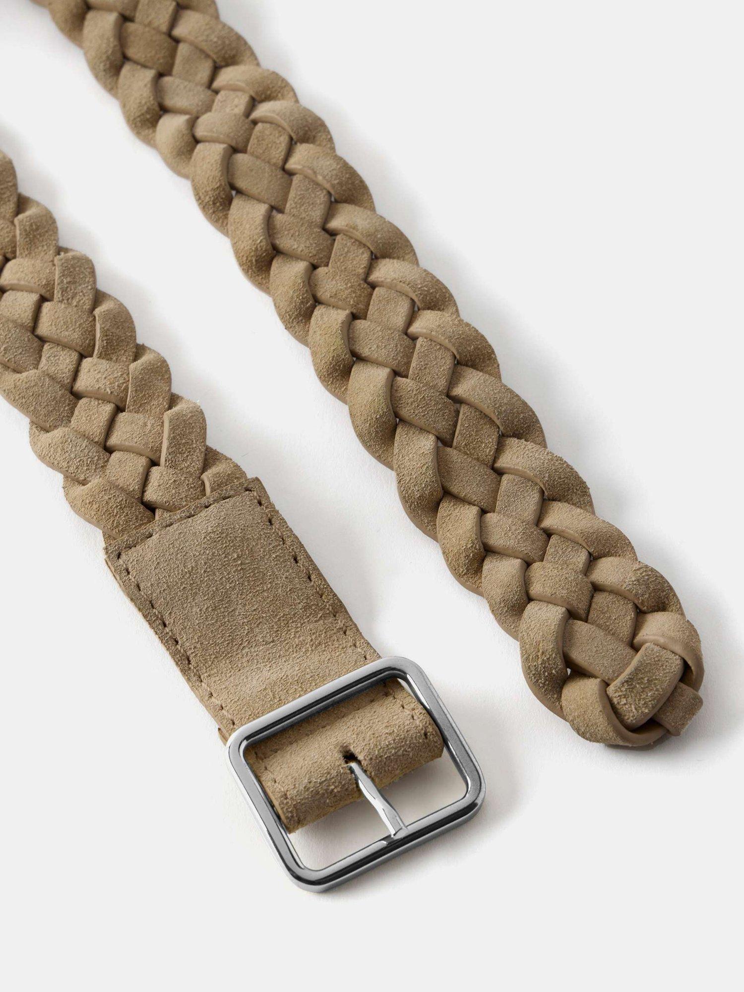 Product image 3 of 3, which shows Mint Velvet Woven Suede Belt, Natural, L