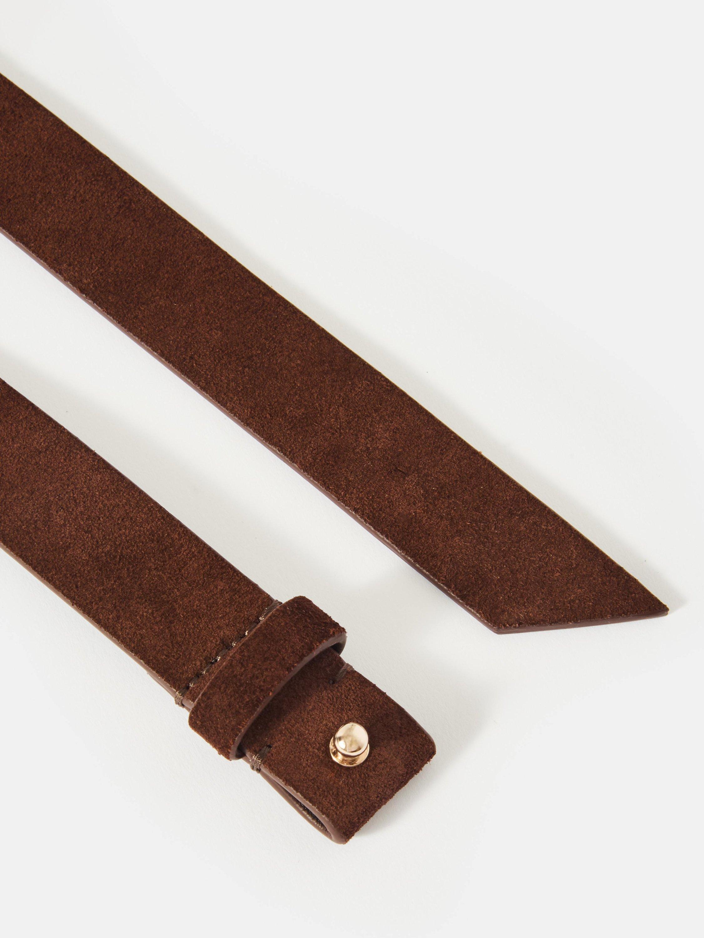 Product image 4 of 4, which shows Mint Velvet Suede Tie Belt, Brown, S