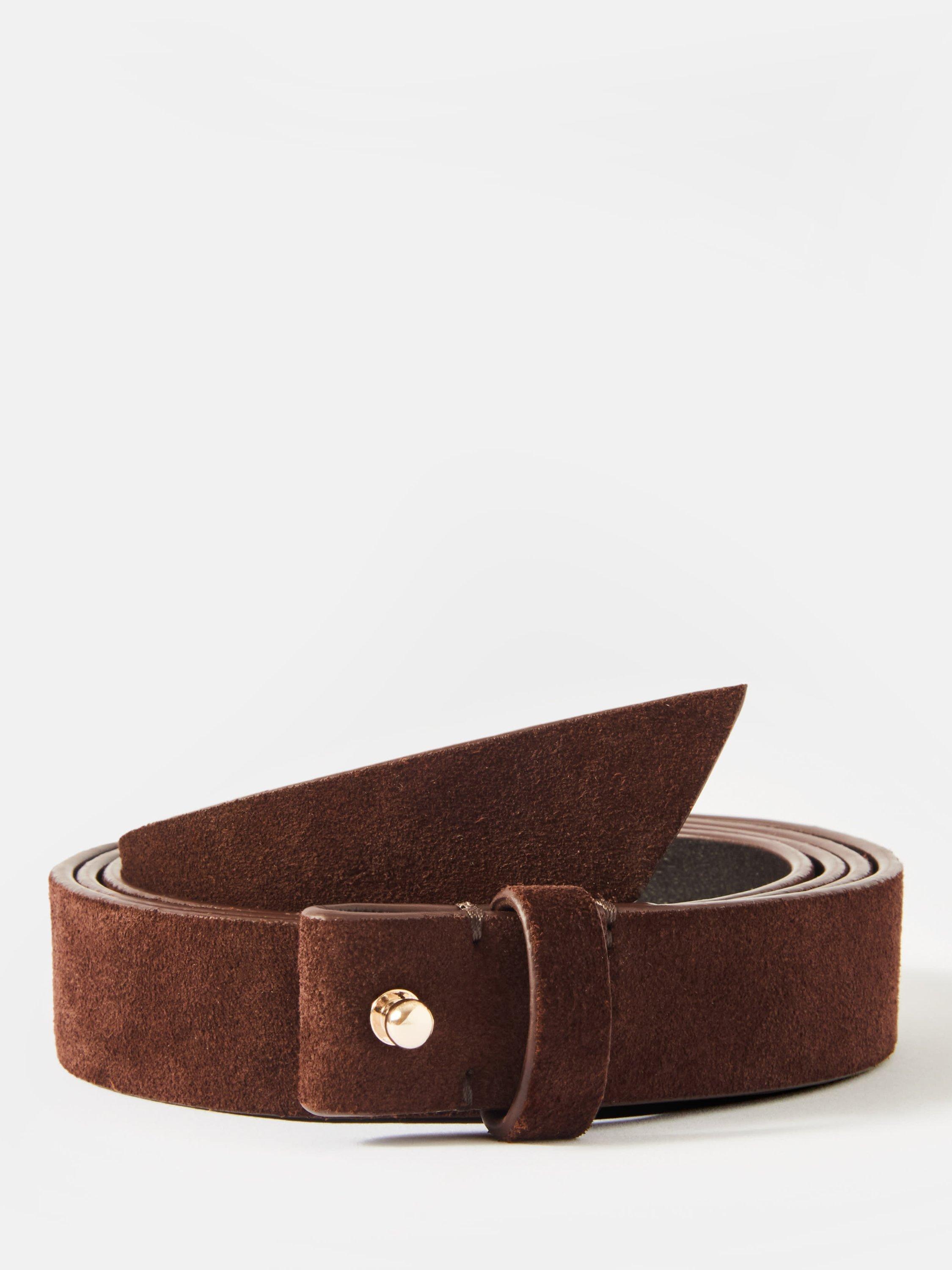 Product image 2 of 4, which shows Mint Velvet Suede Tie Belt, Brown, S