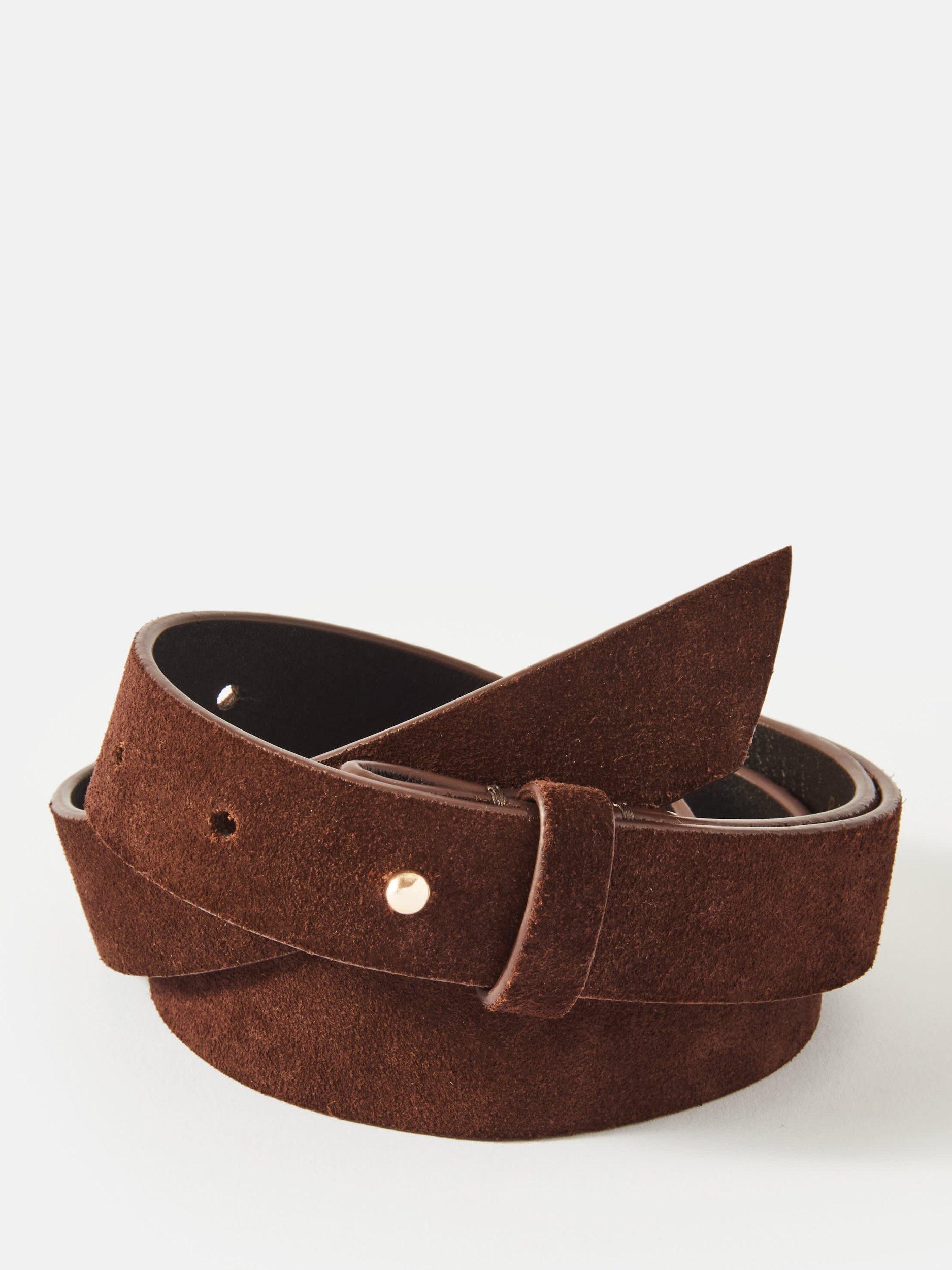 Product image 3 of 4, which shows Mint Velvet Suede Tie Belt, Brown, S